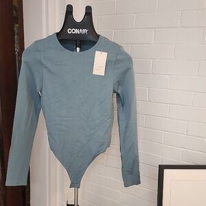 Blue Long Sleeve Bodysuit, Small
